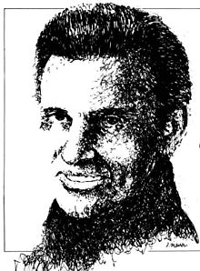 Walker in a promotional drawing, 1967