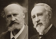 head shots of two 19th century professors, bearded and balding