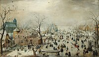 The mute Hendrick Avercamp painted almost exclusively winter scenes of crowds seen from some distance.