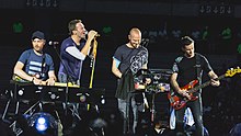 Coldplay performing at A Head Full of Dreams Tour