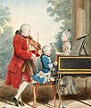 Image 29A young Wolfgang Amadeus Mozart, a representative composer of the Classical period, seated at a keyboard. (from Classical period (music))