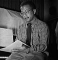 Image 4 Billy Strayhorn Photograph credit: William P. Gottlieb; restored by Adam Cuerden Billy Strayhorn (November 29, 1915 – May 31, 1967) was an American jazz composer, pianist, lyricist, and arranger, best remembered for his long-time collaboration with bandleader and composer Duke Ellington that lasted nearly three decades. Though classical music was Strayhorn's first love, his ambition to become a classical composer went unrealized because of the harsh reality of a black man trying to make his way in the world of classical music, which at that time was almost completely white. He was introduced to the music of pianists like Art Tatum and Teddy Wilson at age 19, and the artistic influence of these musicians guided him into the realm of jazz, where he remained for the rest of his life. This photograph of Strayhorn was taken by William P. Gottlieb in the 1940s. More selected pictures