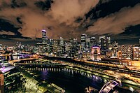 The Melbourne skyline at night