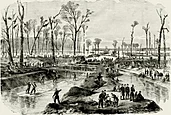 Construction of Grant's Canal, as depicted in Frank Leslie's Illustrated Newspaper