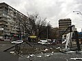 Bygning i Kyiv truffet av et missilfragment, 24. februar 2022 Foto: Arrikel