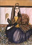 Mirza Gadim Iravani – Portrait of sitting woman (National Art Museum of Azerbaijan)