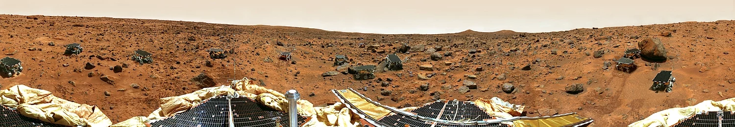 Panorama of the NASA rover Sojourner on Mars